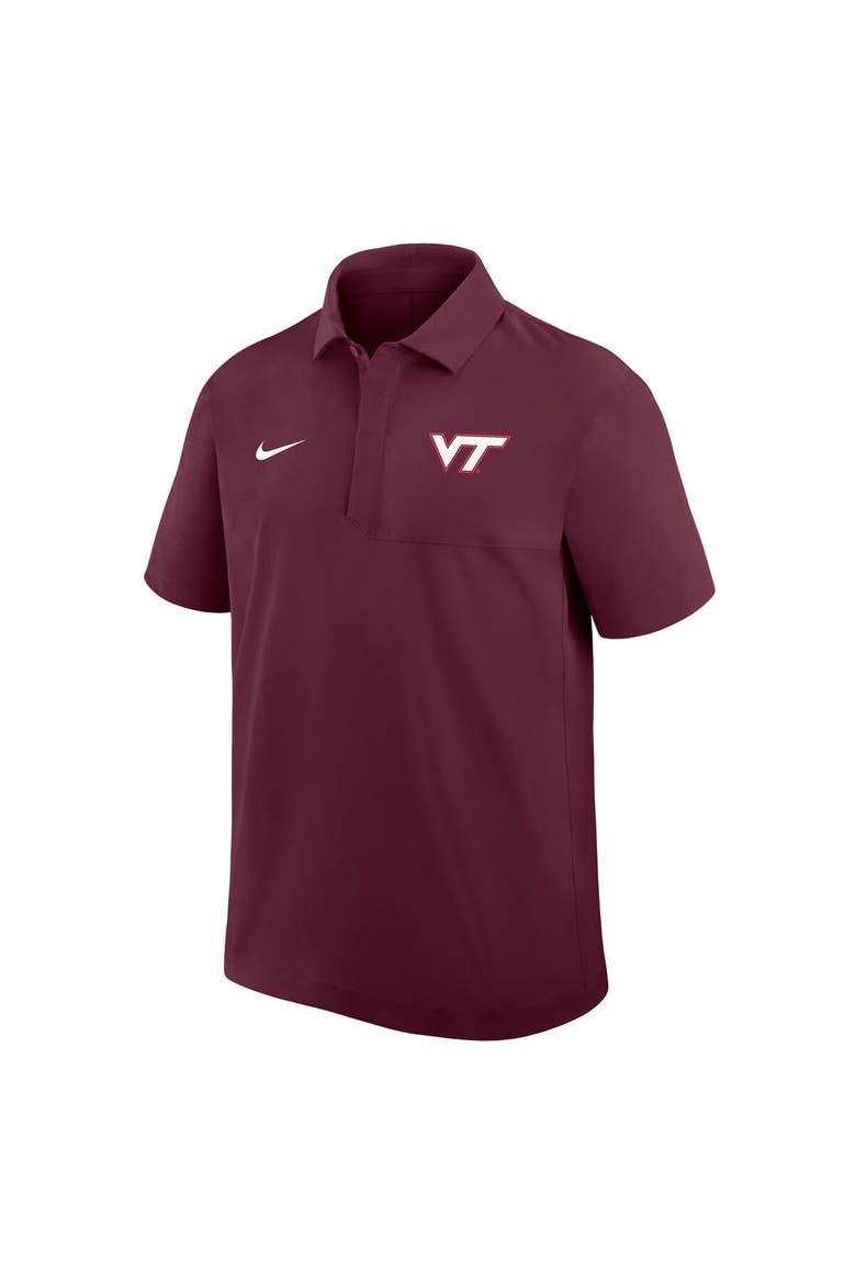 Men's Nike Maroon Virginia Tech Hokies Woven Polo, Alternate, color, Maroon