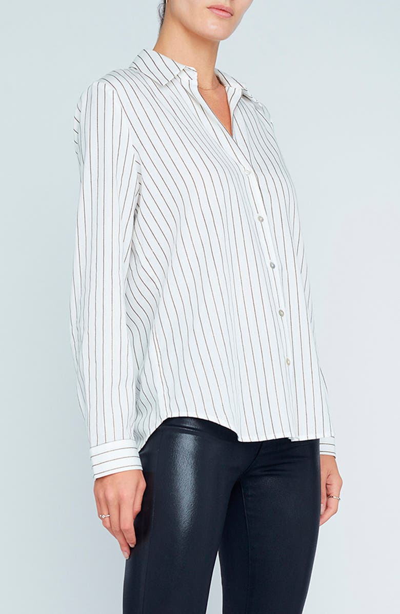 L'AGENCE Nina Stripe Button-Up Shirt, Alternate, color, 
