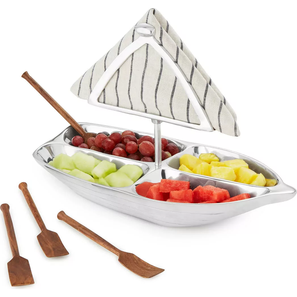 Uncommon Goods Rowboat Serving Bowl With Napkin Holder