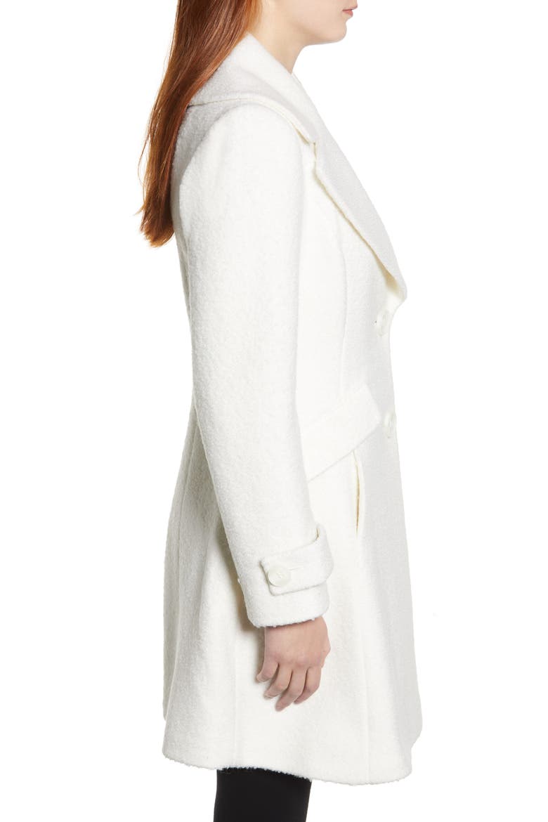 Fit & Flare Coat, Alternate, color, WINTER WHITE