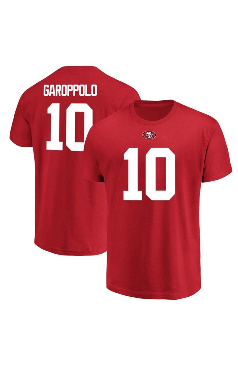 FANATICS Men's Majestic Jimmy Garoppolo Scarlet San Francisco 49ers Big & Tall Eligible Receiver Name & Number T-Shirt, Alternate, color, 