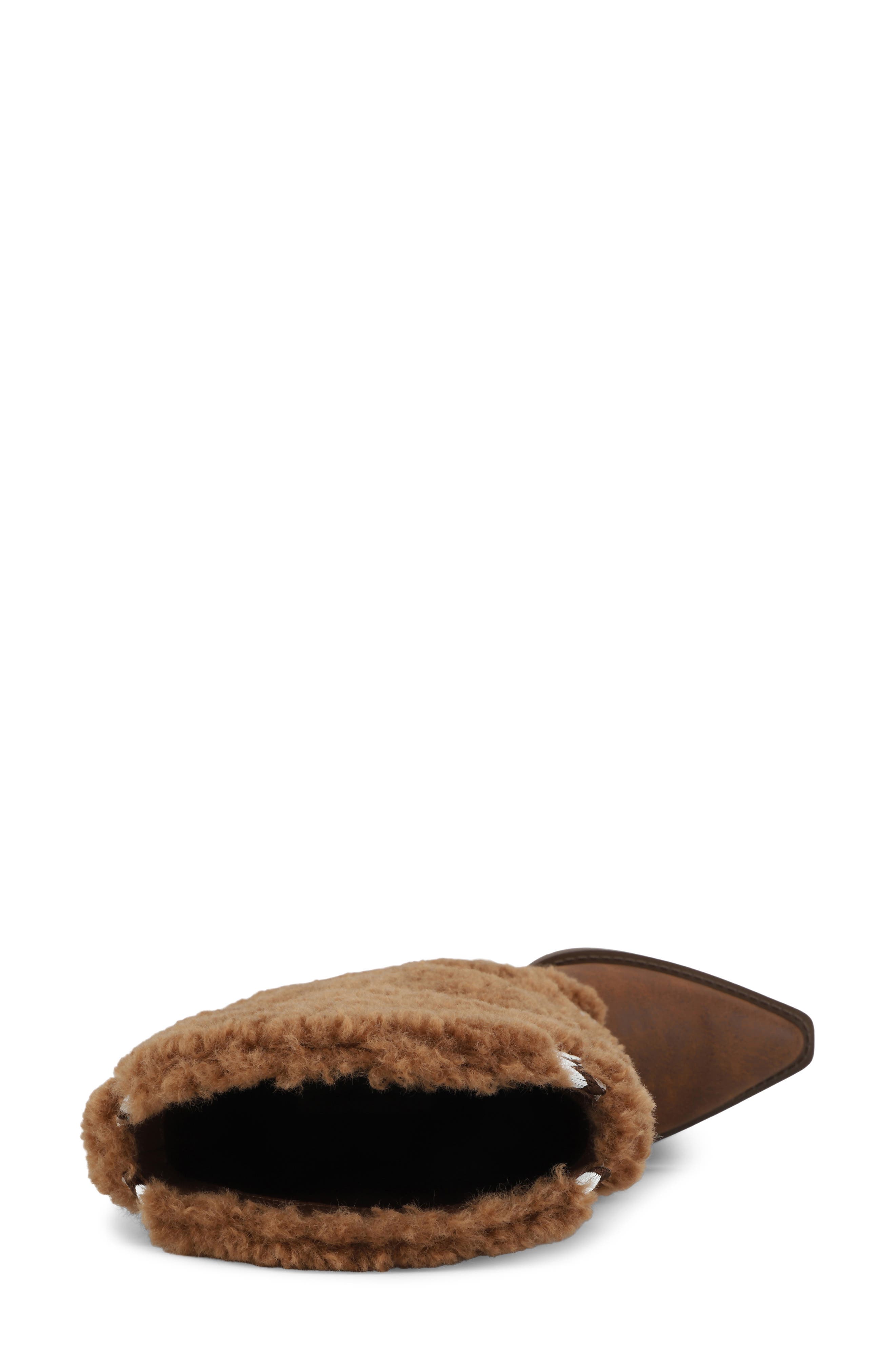 Big Bear Faux Fur Western Boot, Alternate, color, COGNAC