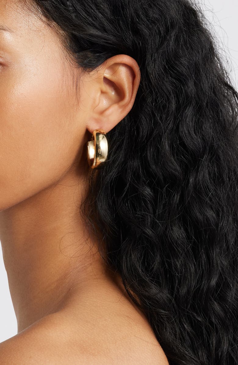 BP. Chunky Hoop Earrings, Alternate, color, Gold
