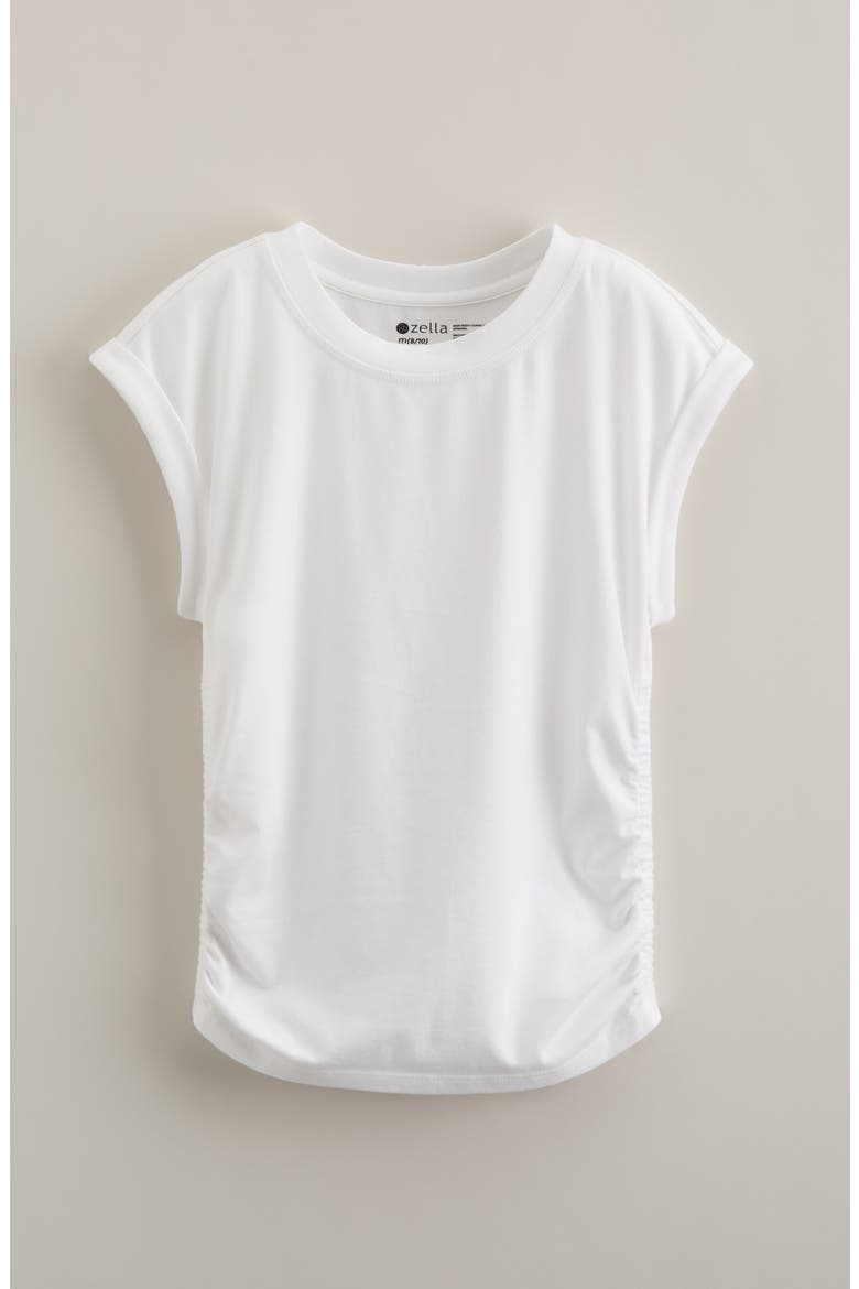 Kids' Sunny Side Ruched T-Shirt, Main, color, WHITE