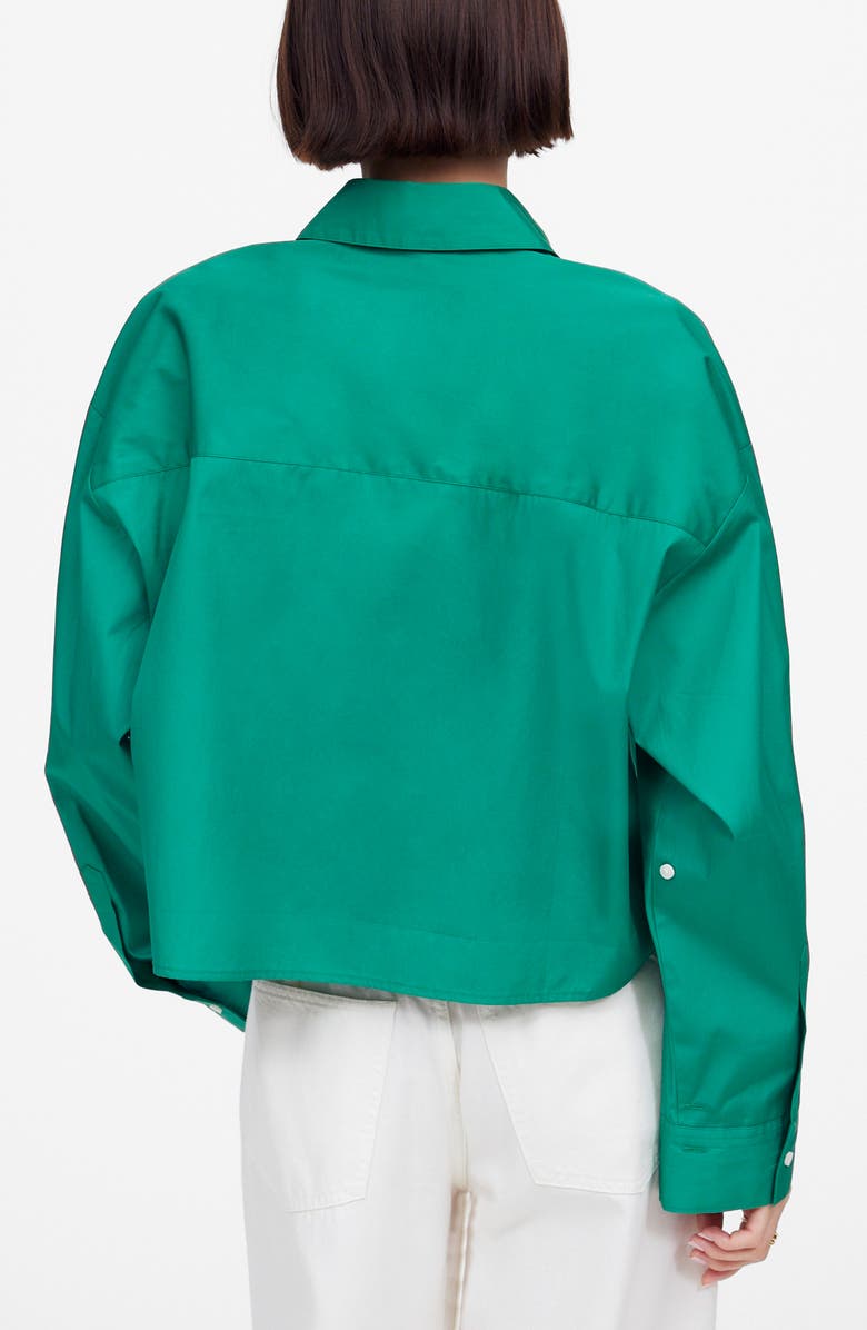 Madewell Poplin Straight Hem Shirt, Alternate, color, Verdant Green