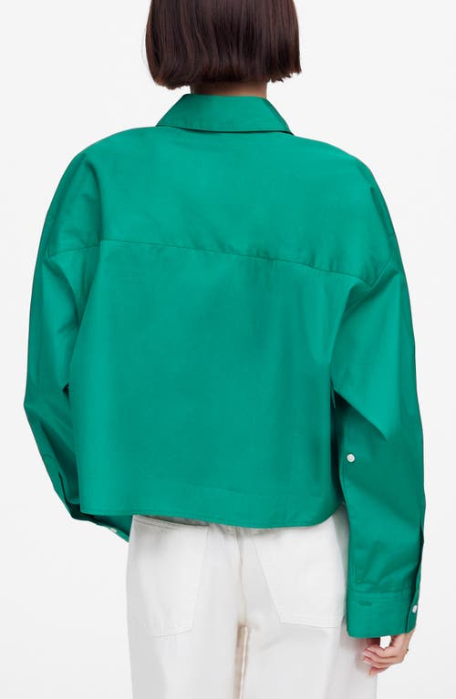 Madewell Poplin Straight Hem Shirt In Verdant Green