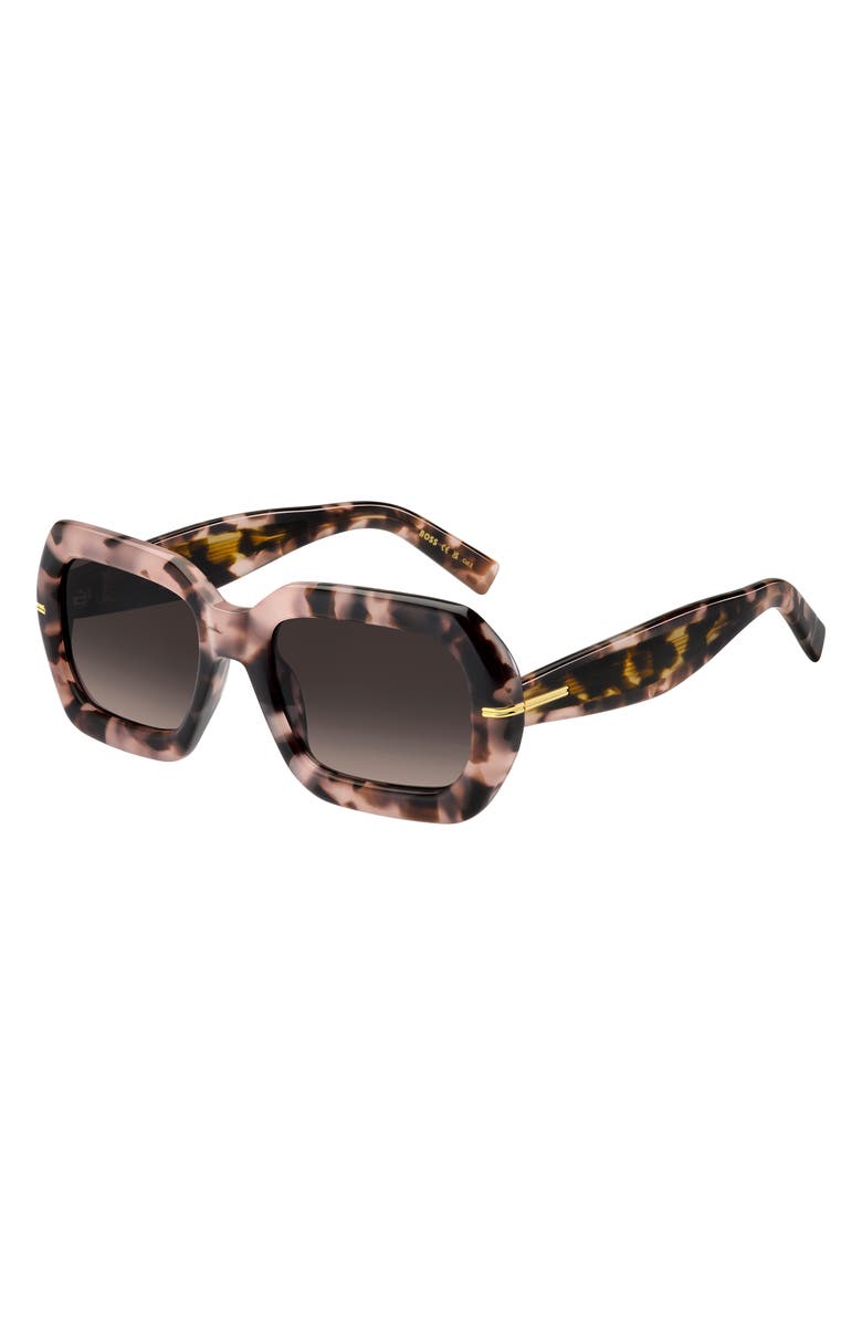 BOSS 54mm Rectangular Sunglasses, Alternate, color, Pink Multi
