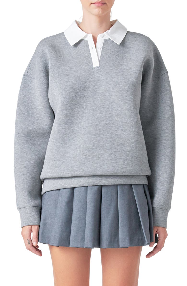 Grey Lab Polo Sweatshirt, Main, color, Heather Grey