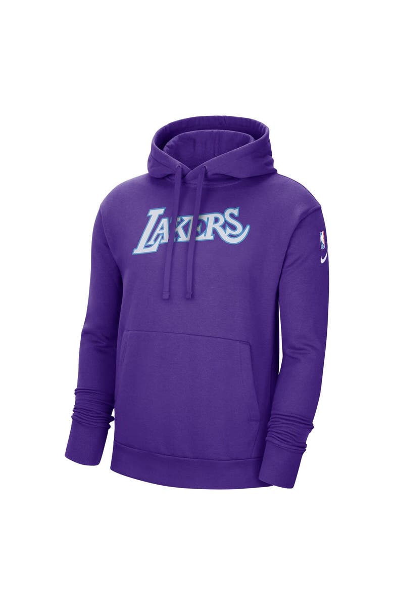 Nike Men's Nike Purple Los Angeles Lakers 2021/22 City Edition Essential Logo Pullover Hoodie, Alternate, color,