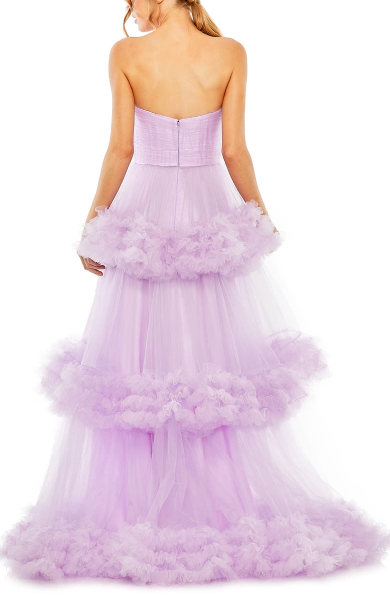 Mac Duggal Strapless Tiered Tulle Gown, Alternate, color,