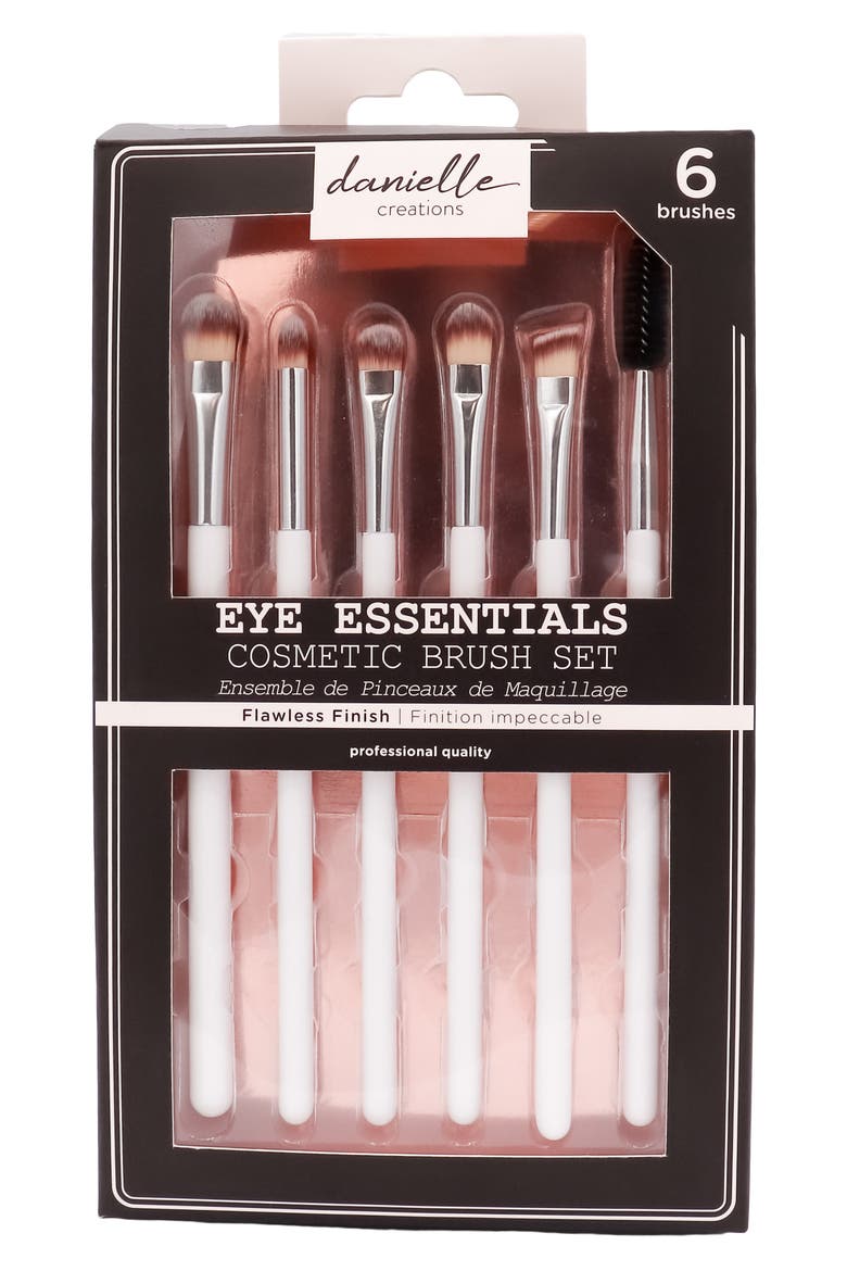 Cosmetic 6-Piece Eye Brush Set, Alternate, color, WHITE