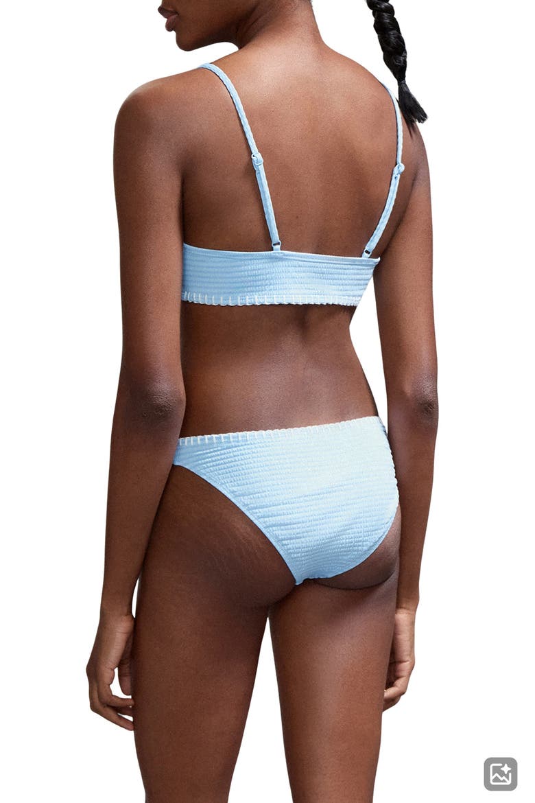Embroidered Trim Smocked Two-Piece Swimsuit, Alternate, color, BLUE