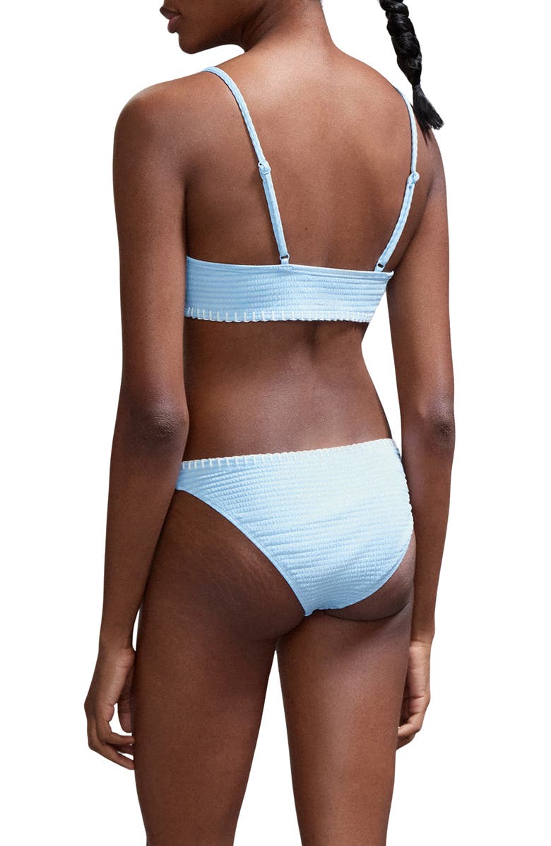 MANGO TEEN Embroidered Trim Smocked Two-Piece Swimsuit, Alternate, color, 