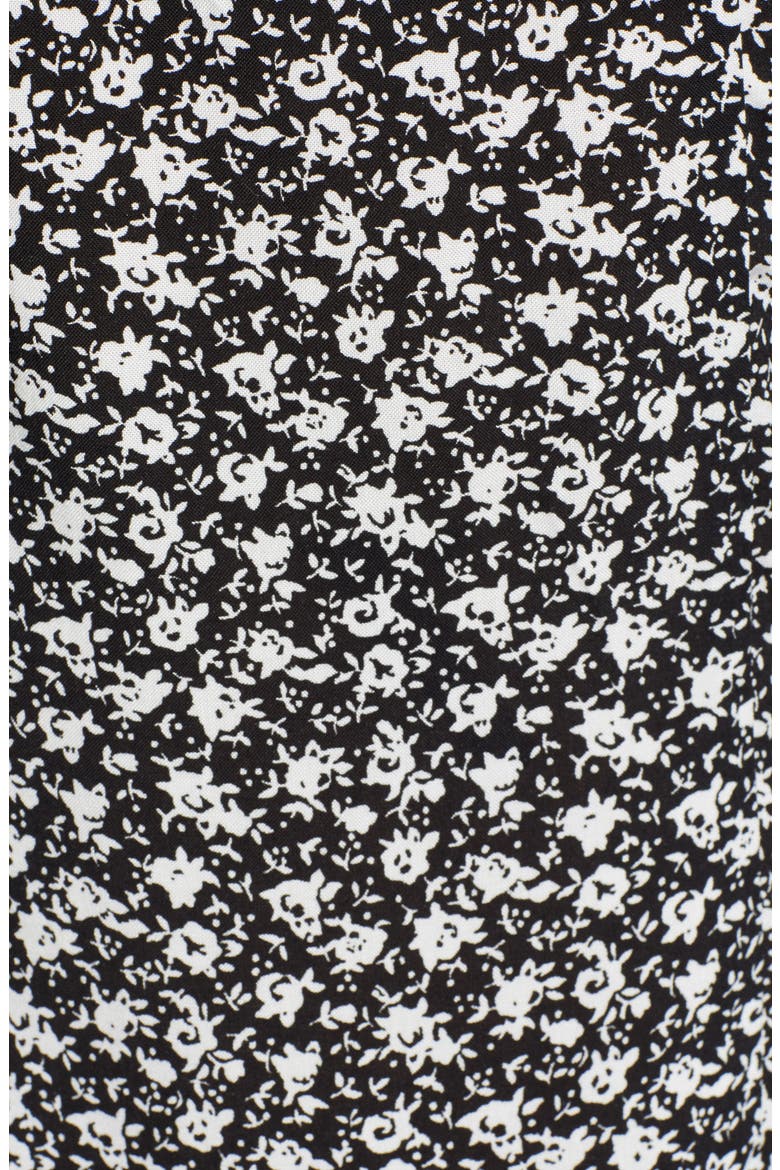 Floral Print Top, Alternate, color, BLACK/ WHITE FLORAL