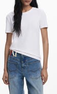 Desigual Rhinestone Embellished Stretch Cotton T-Shirt