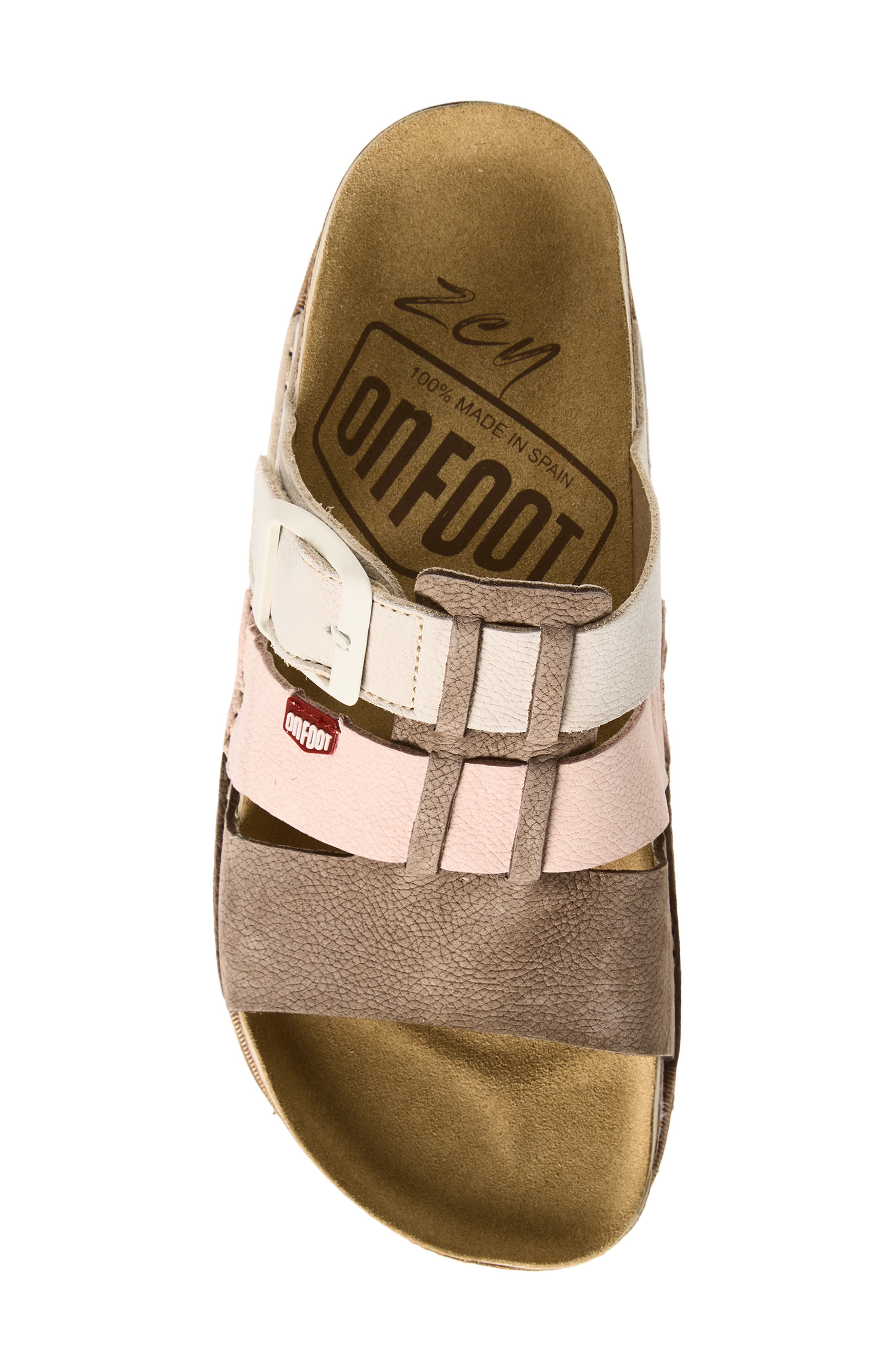 Naoshima Three-Strap Slide Sandal, Alternate, color, ROSE/ BONE