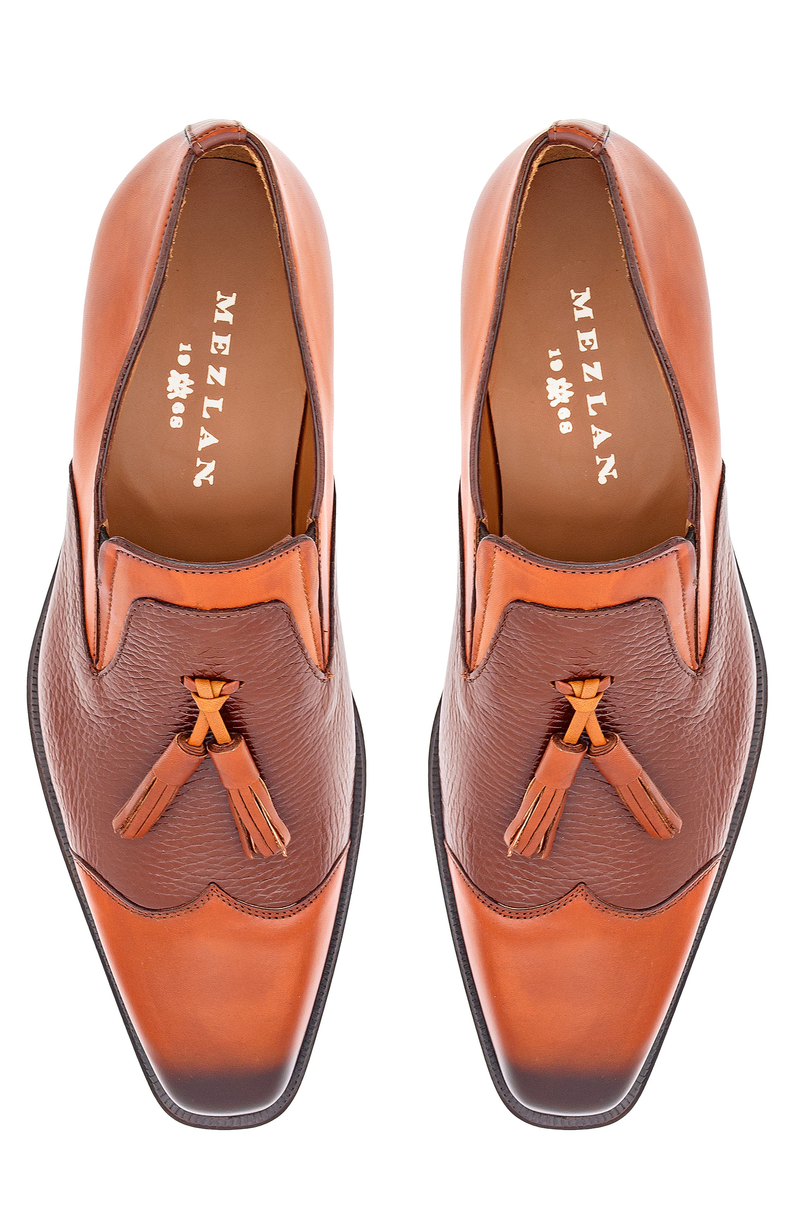 Tassel Ornament Leather Loafer, Alternate, color, COGNAC