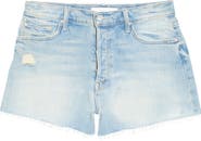 MOTHER The Tomcat Fray Hem Denim Shorts