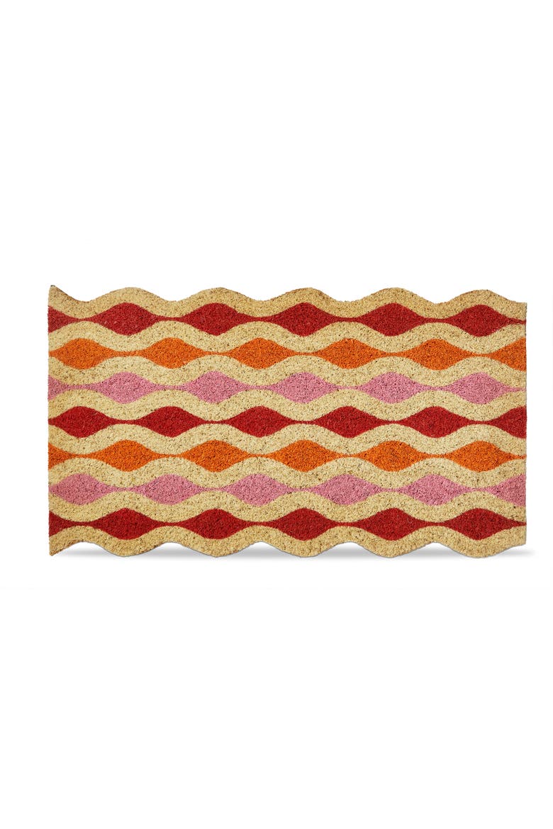 Wavy Non-Slip Coir Mat Multi Coir Everyday, Main, color, Brown