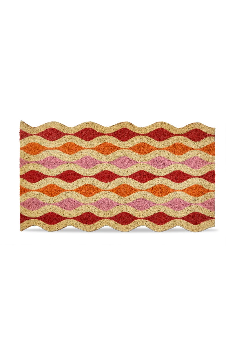 tag Wavy Non-Slip Coir Mat Multi Coir Everyday, Main, color, Brown