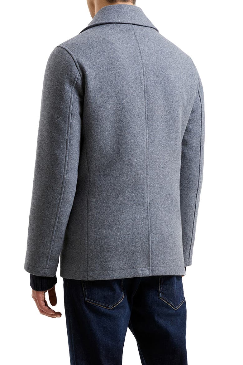 Wool Blend Peacoat, Alternate, color, LIGHT GREY MEL