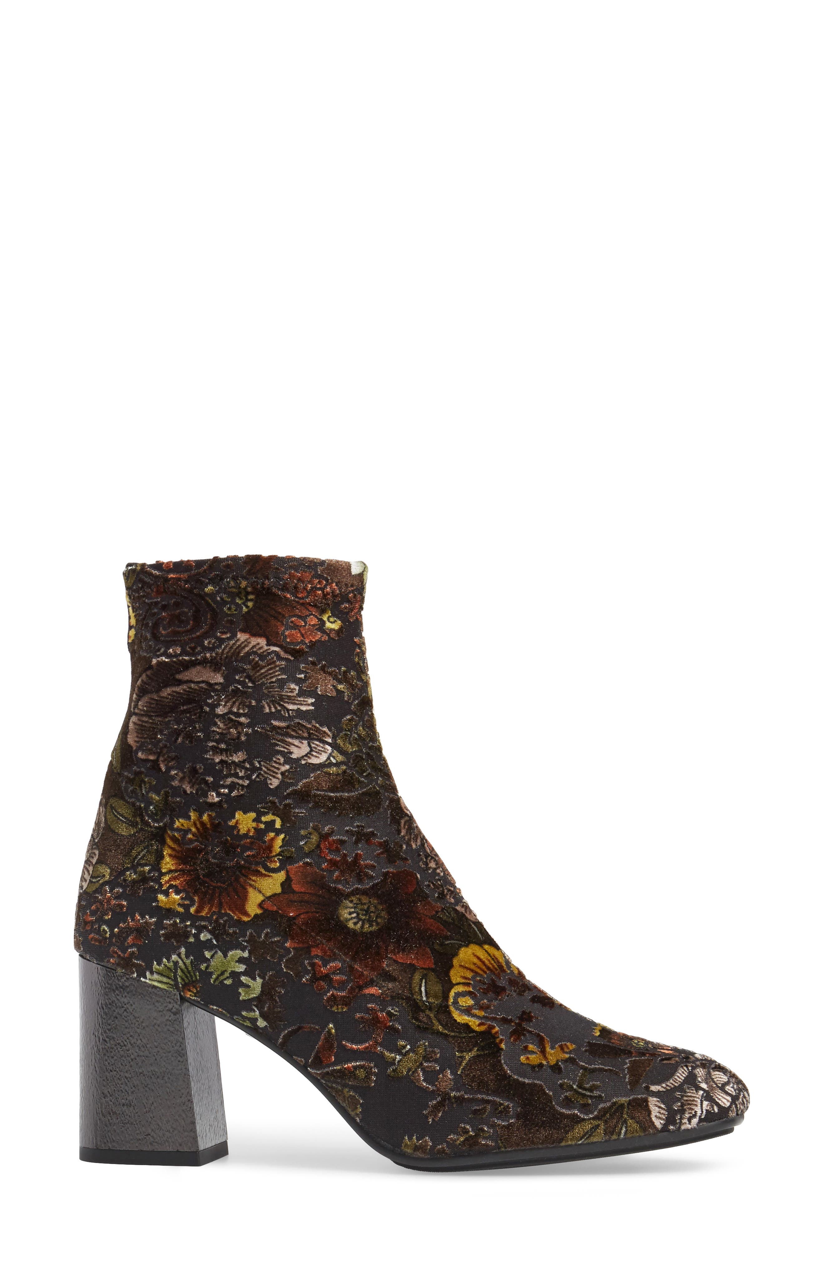 Hispanitas Portia Floral Stretch Velvet Bootie, Alternate, color, 