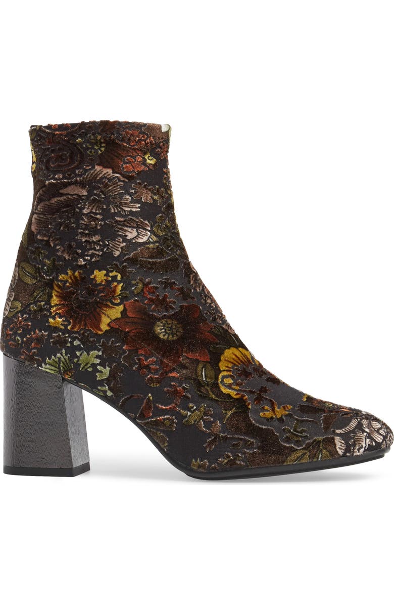 Hispanitas Portia Floral Stretch Velvet Bootie, Alternate, color,