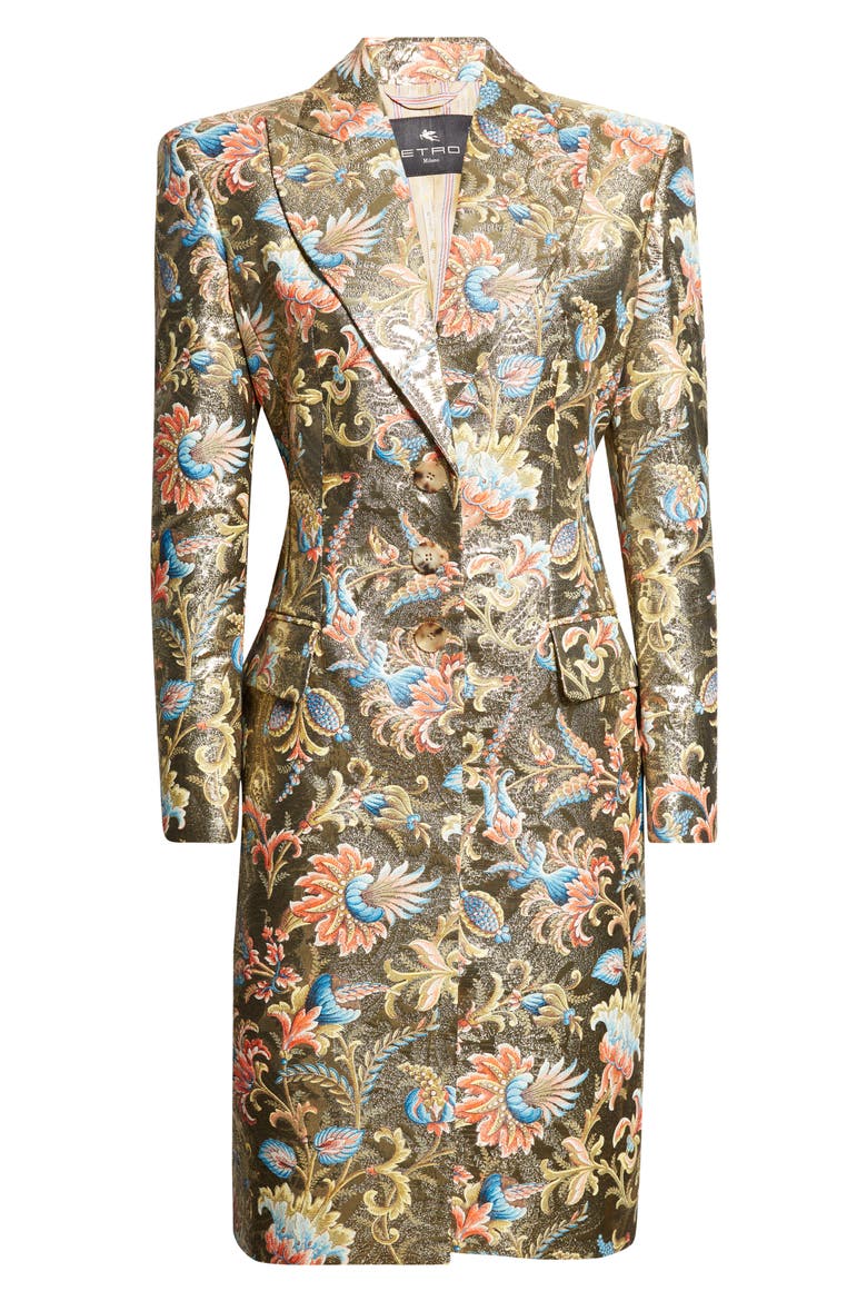 Paisley Metallic Tailored Coat, Alternate, color, PRINT ON BEIGE BASE