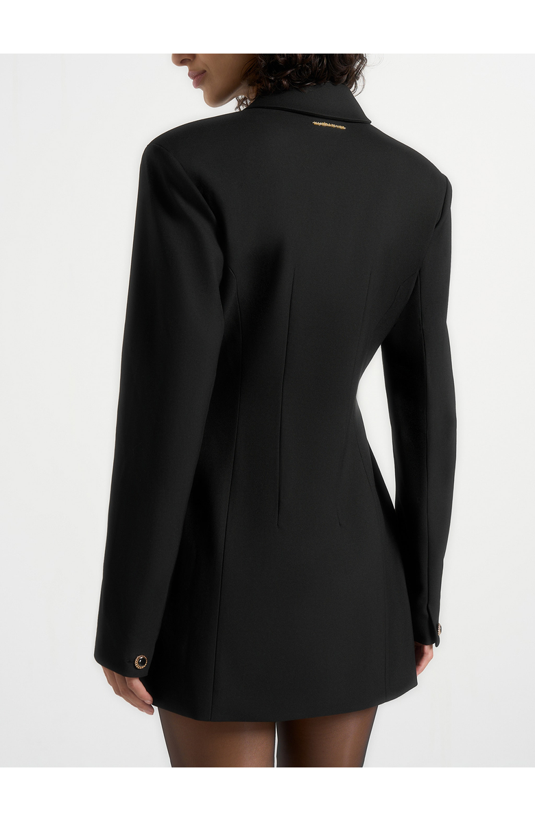 Manière De Voir Amelie Hourglass Button Up Blazer Dress, Alternate, color, Black
