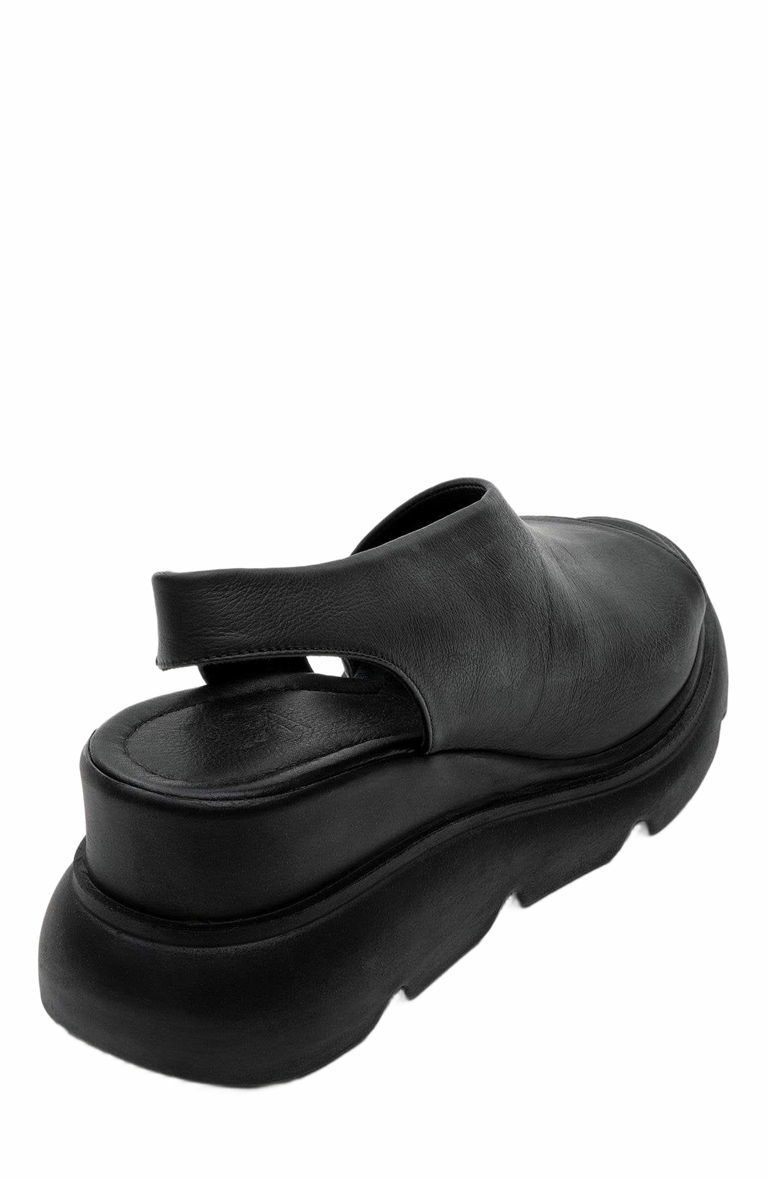 Forever & Always Shoes Agusto Leather Platform Sandal, Alternate, color, Black Leather