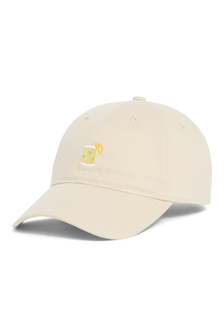 Lemon Twist Cotton Canvas Baseball Cap, Main, color, KHAKI