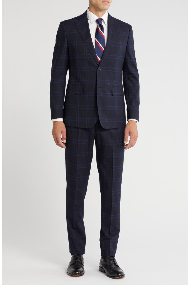 Notched Lapel Two-Piece Suit, Main, color, NAVY