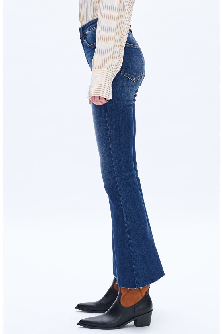 Ara High Waist Raw Hem Ankle Flare Jeans, Alternate, color, MEDIUM BLUE