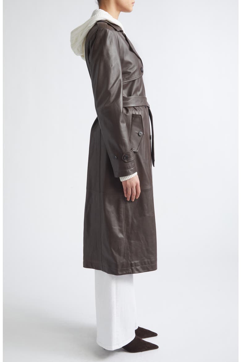 Leather Trench Coat, Alternate, color, 126 CHOCOLATE
