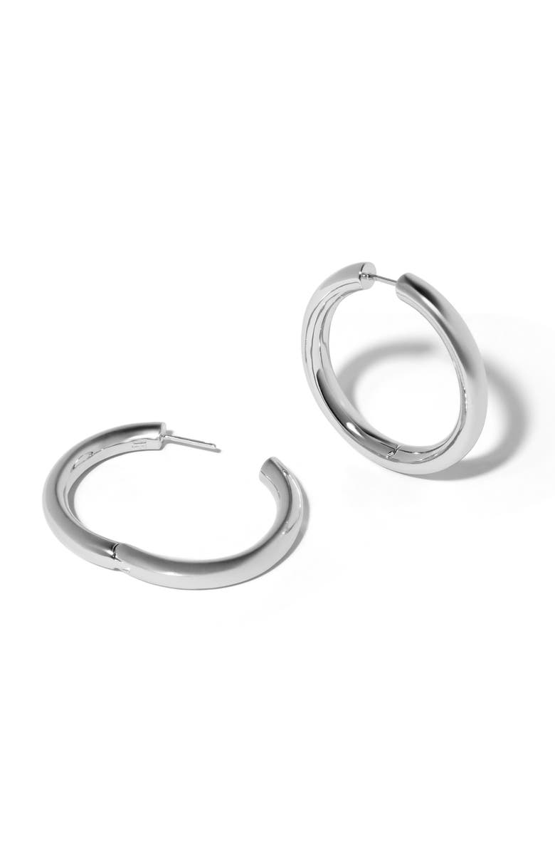 Jennifer Fisher Mini Lilly Hinged Hoop Earrings, Alternate, color, Silver