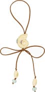 Velvet Luna Suede Necklace With Ceramic Seashell Tie Charm