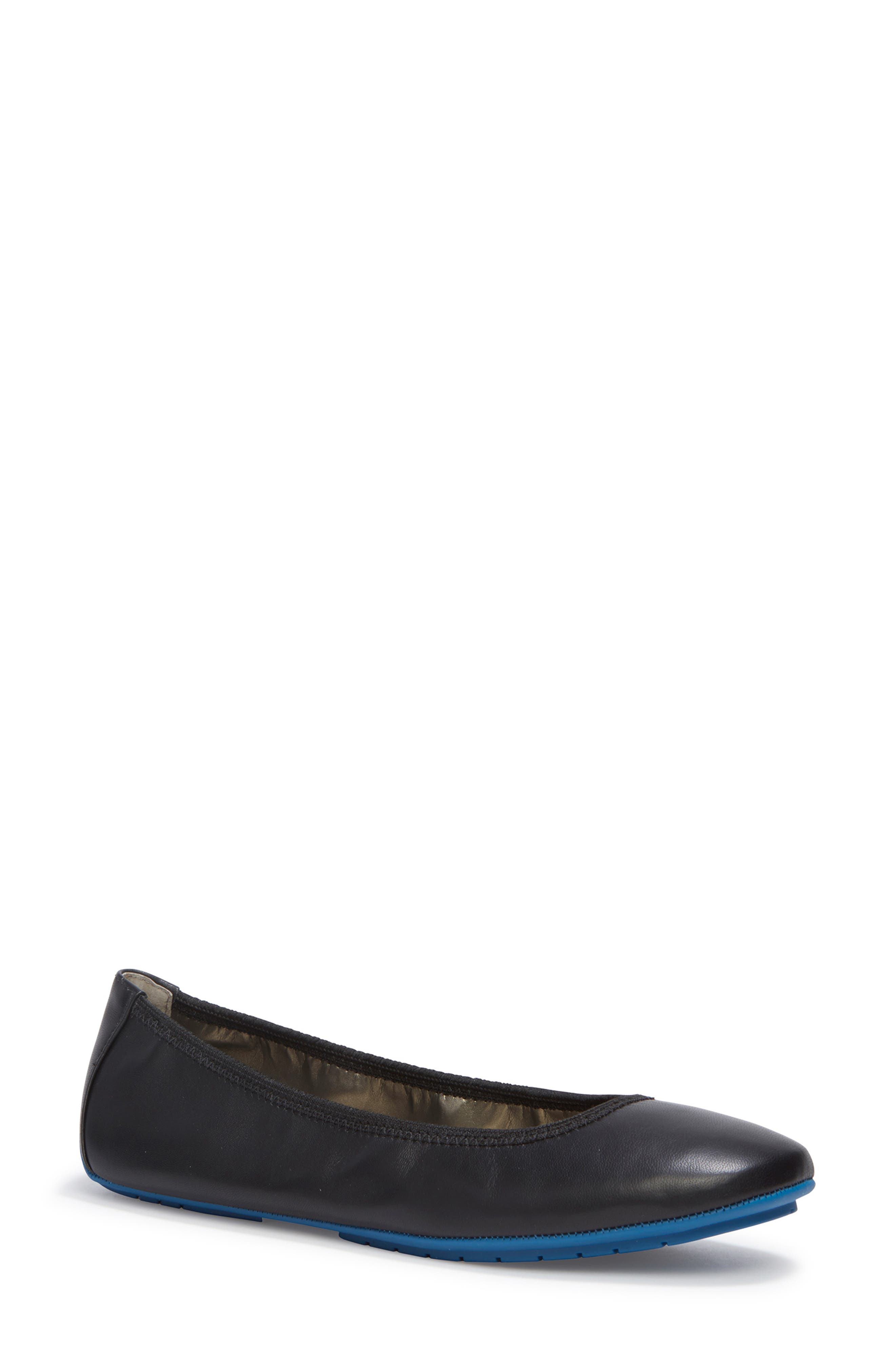 'Tru Blu' Flat, Alternate, color, BLACK LEATHER