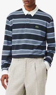 Lacoste Stripe Long Sleeve Rugby Polo
