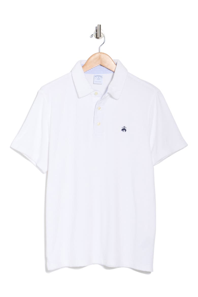 Short Sleeve Terry Cloth Polo, Alternate, color, WHITE