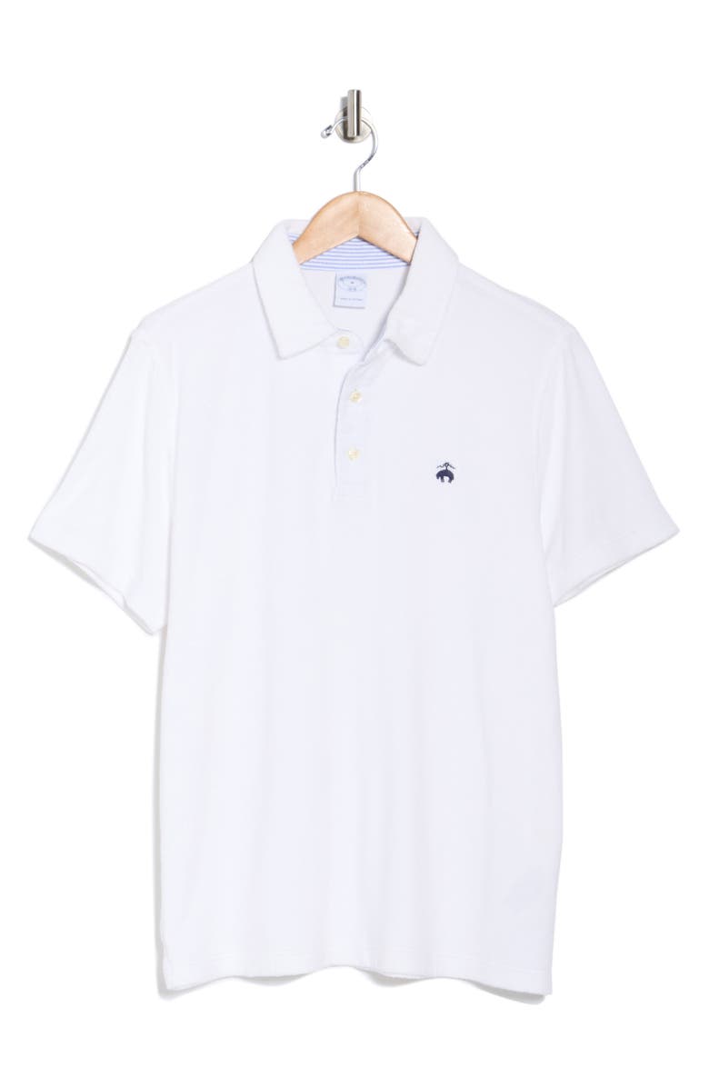 Brooks Brothers Short Sleeve Terry Cloth Polo, Main, color, White