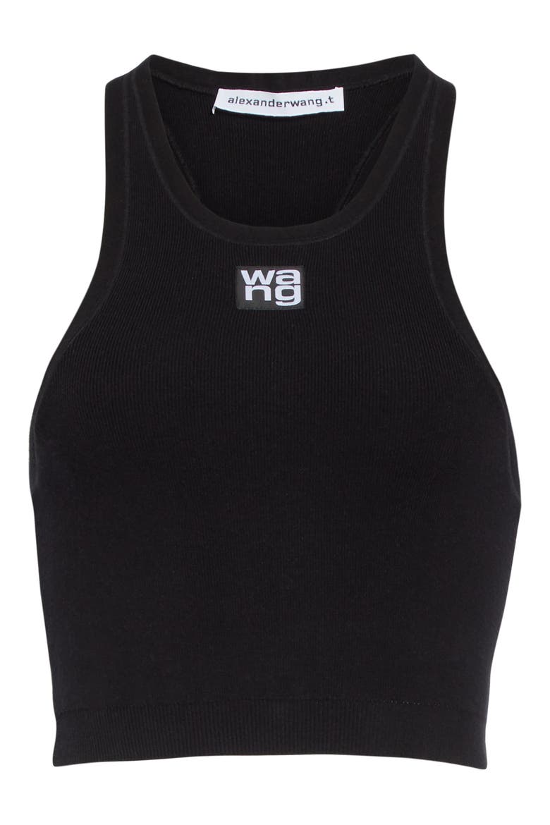 Ribbed Racerback Tank, Alternate, color, BLACK
