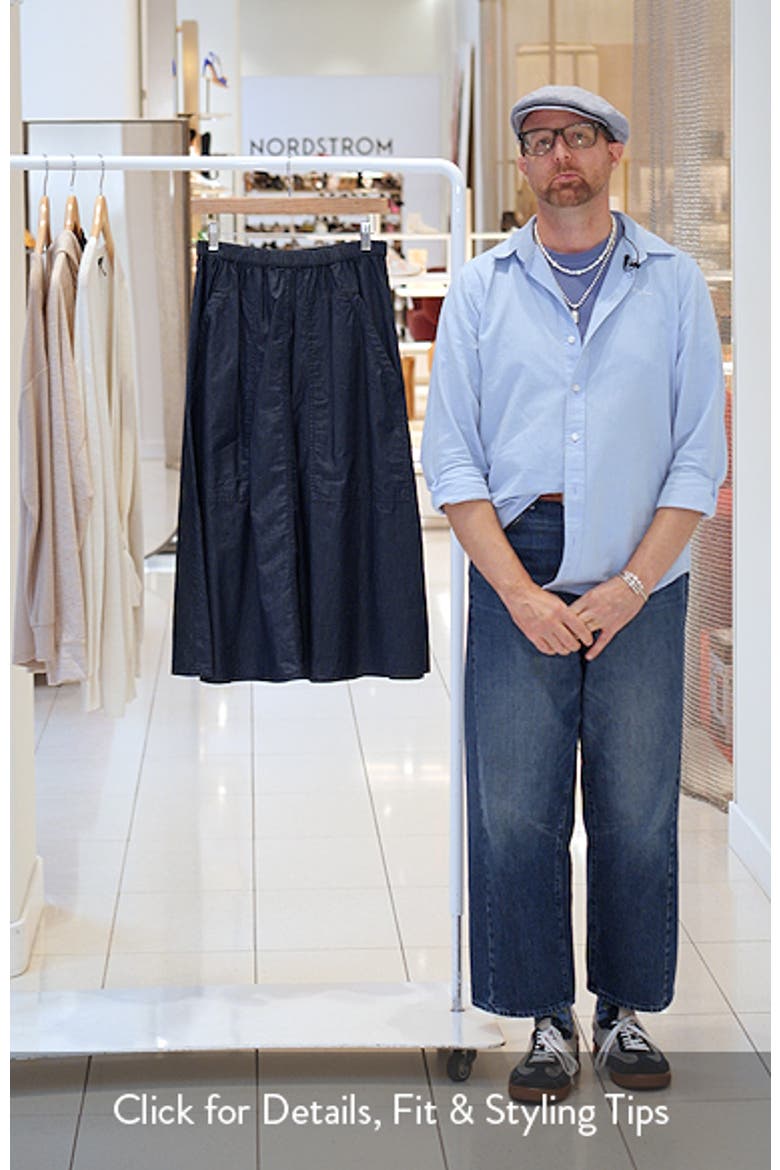 Drapey Denim Cargo Skirt video