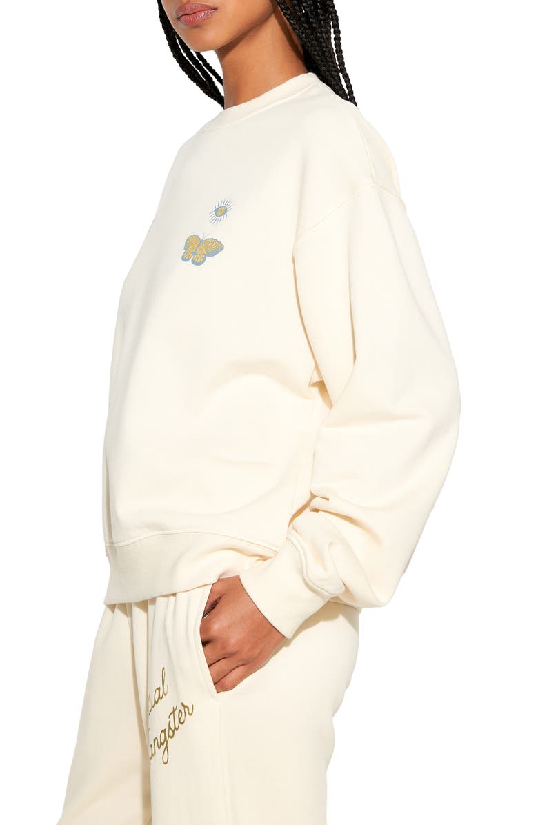 Spiritual Gangster 222 Nature La Brea Butterfly Cotton Graphic Sweatshirt, Alternate, color, Canvas