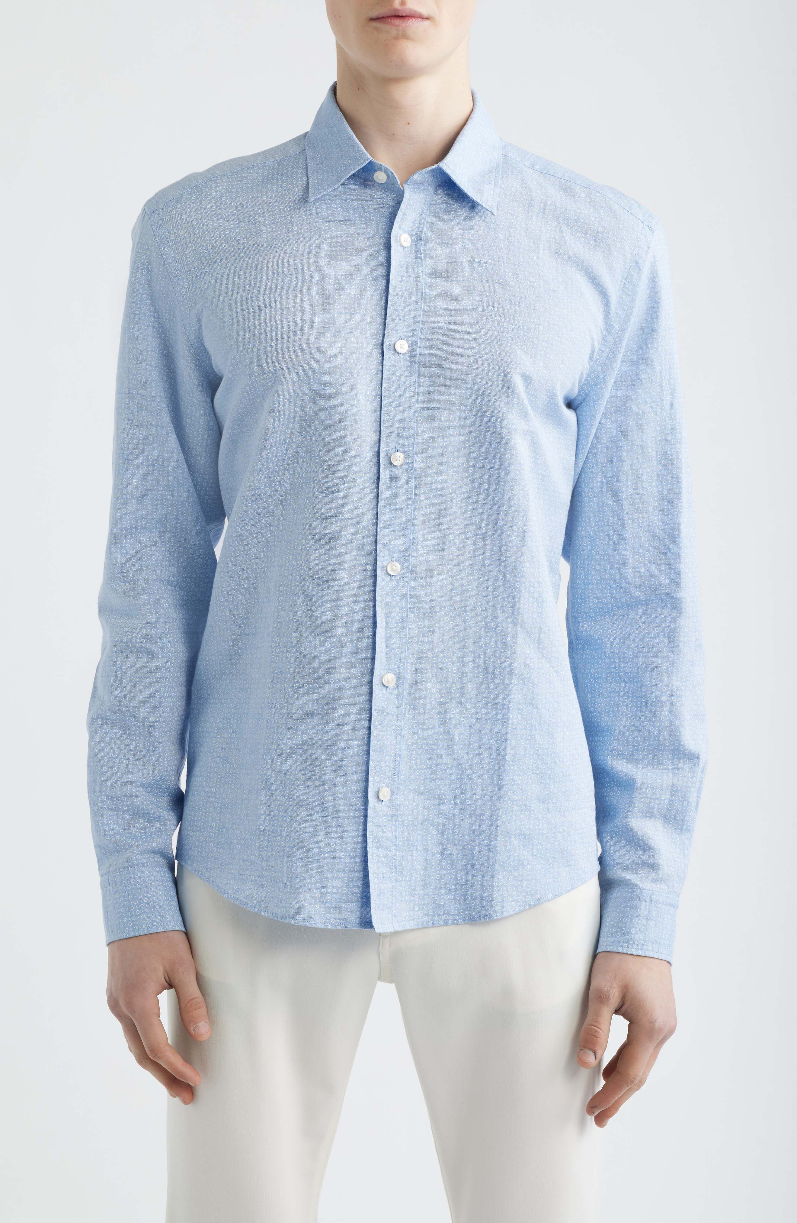Liam Regular Fit Linen & Cotton Button-Up Shirt - image 3