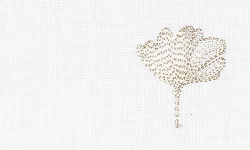 Sferra Ginkgo Embroidered Linen Accent Pillow In White/ash