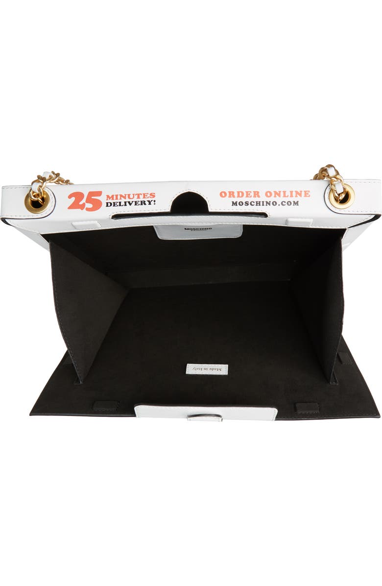 Moschino Pizza Box Leather Crossbody Bag, Alternate, color,