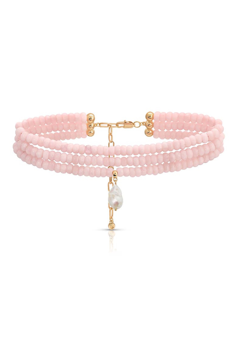 Marina Layers Beaded Necklace, Main, color, ROSE QUARTZ
