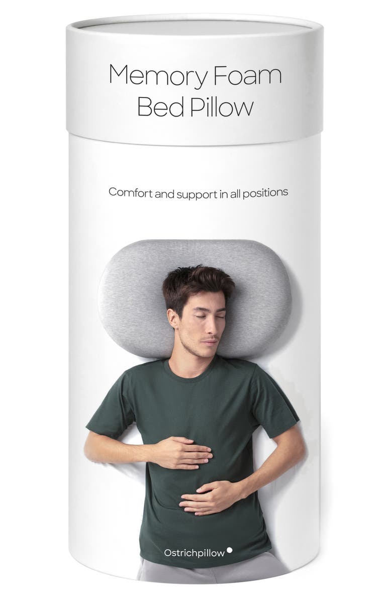 Ostrichpillow Memory Foam Bed Pillow, Alternate, color, Light Grey