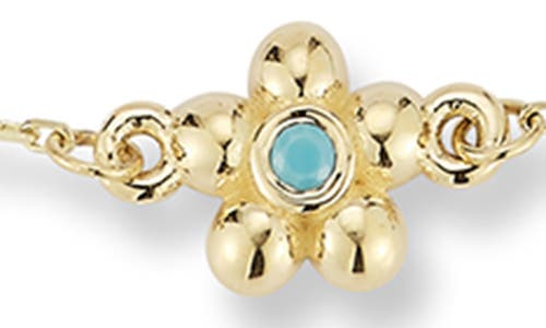 Ember Fine Jewelry 14k Gold Flower Station Bracelet In Brown
