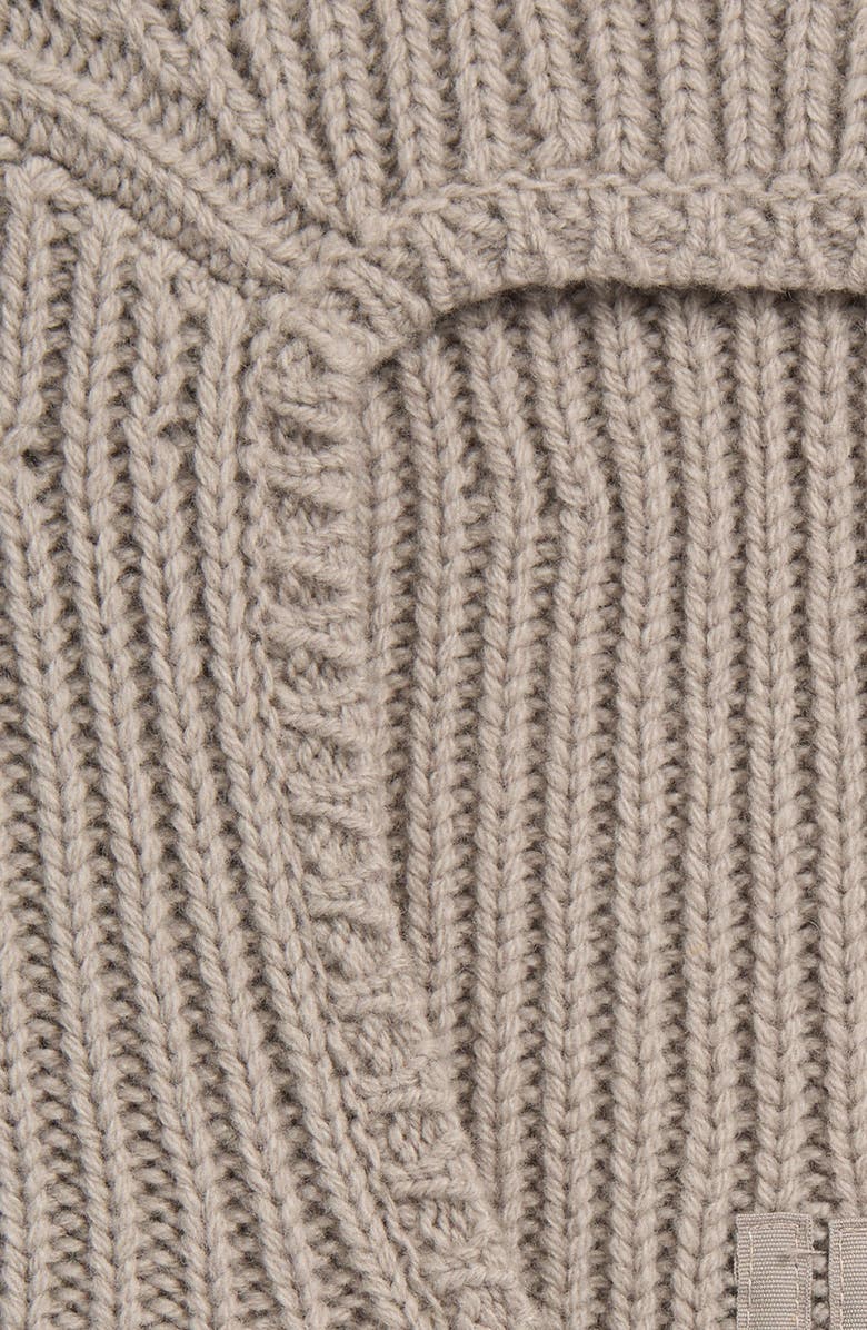 Rick Owens Sphinx Skull Rib Virgin Wool Balaclava, Alternate, color, Pearl